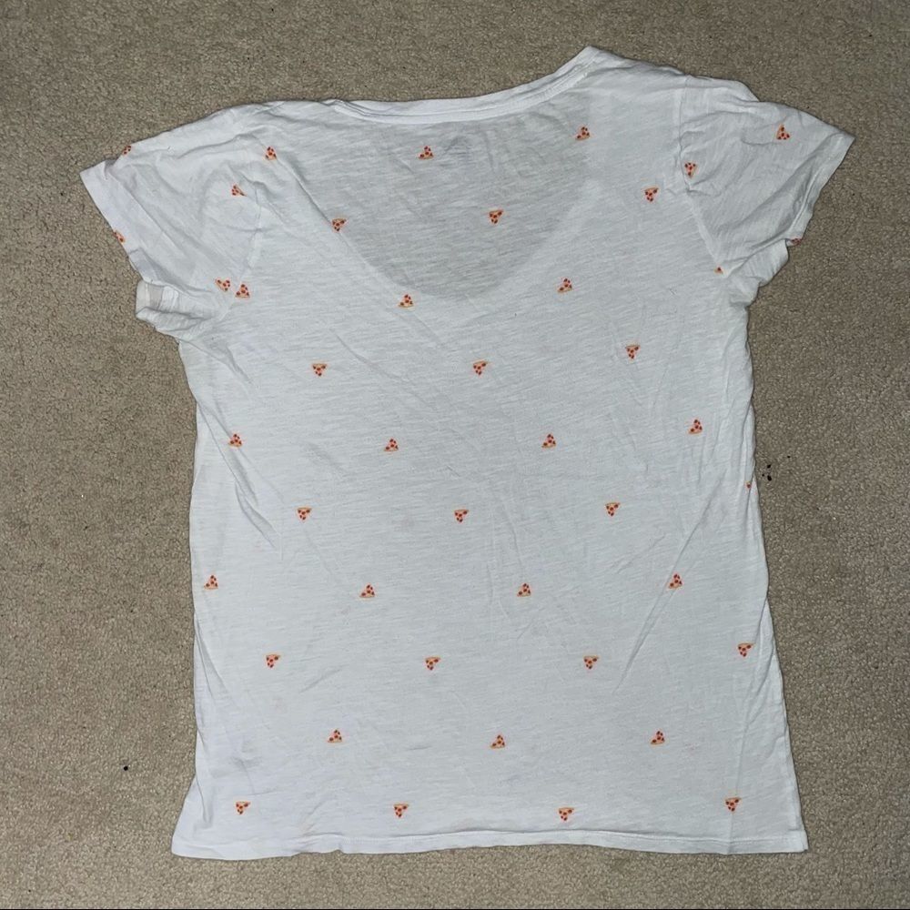 Victoria’s Secret white T-shirt with pizza pattern - Picture 4 of 7